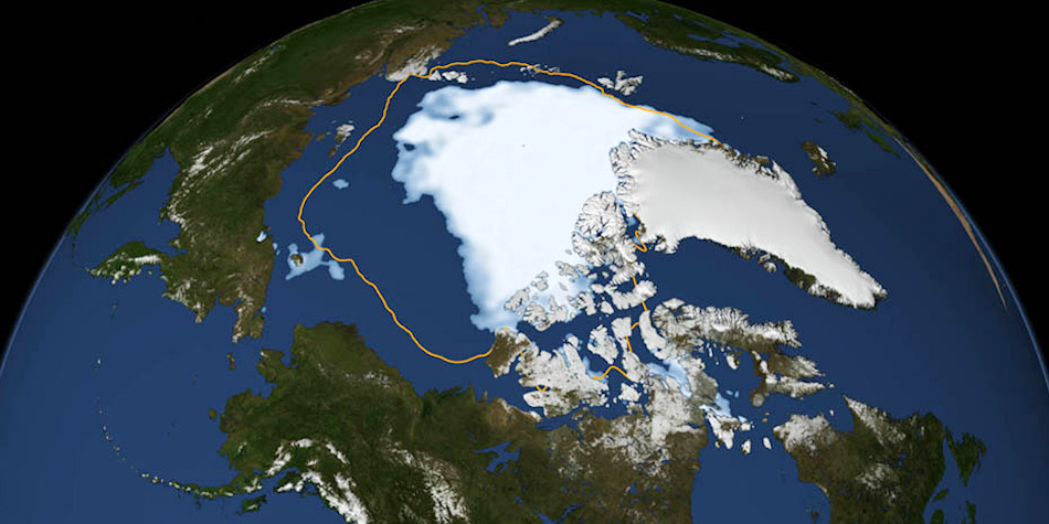 Am Ende des Sommers 2012 erreichte das arktische Meereis einen absoluten Tiefstwert, was Ausdehnung und Dicke anbelangte. Doch dieses Ereignis stand nicht allein, sondern wiederholt sich mittlerweile jedes Jahr in unterschiedlichem Ausmass. Bild: NASA Goddard Space Flight Center