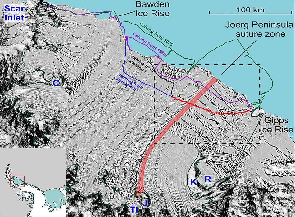 Risse im Larsen-C Schelfeis entdeckt